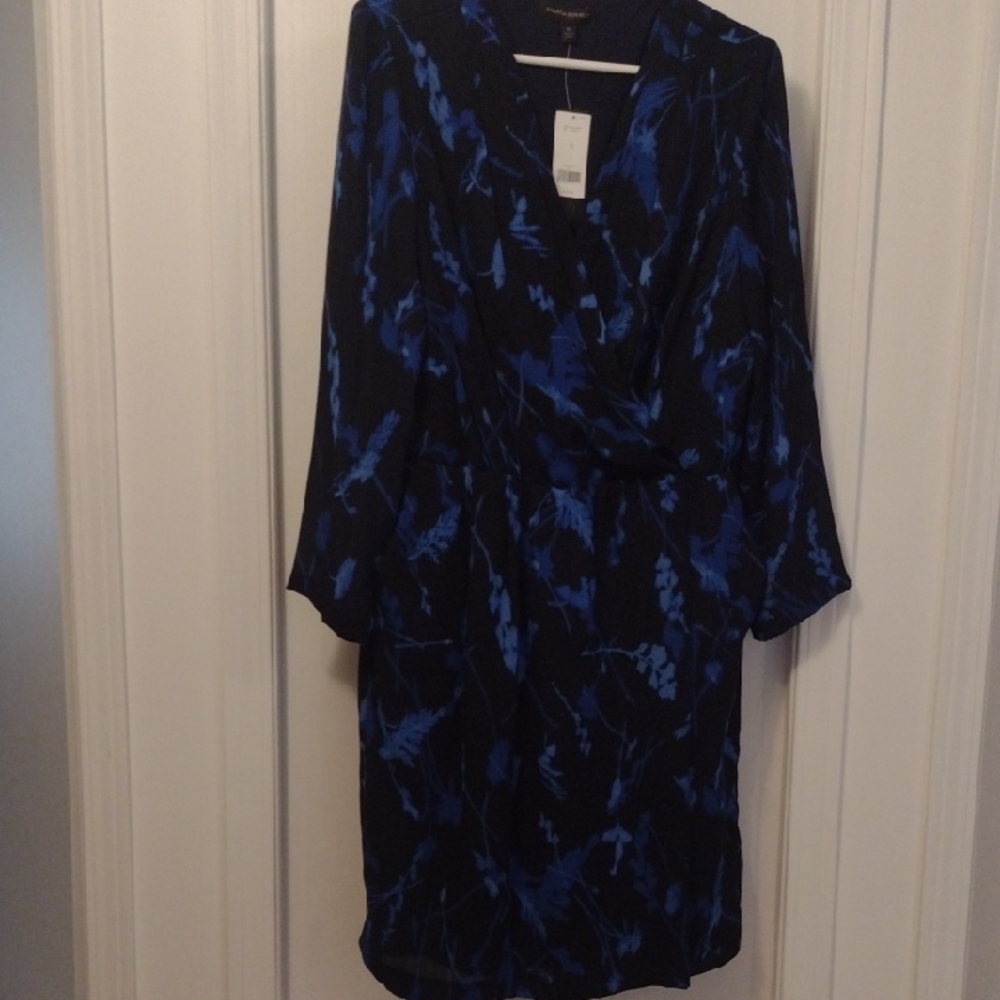 Banana Republic Long Sleeve Dress in Blue and Black